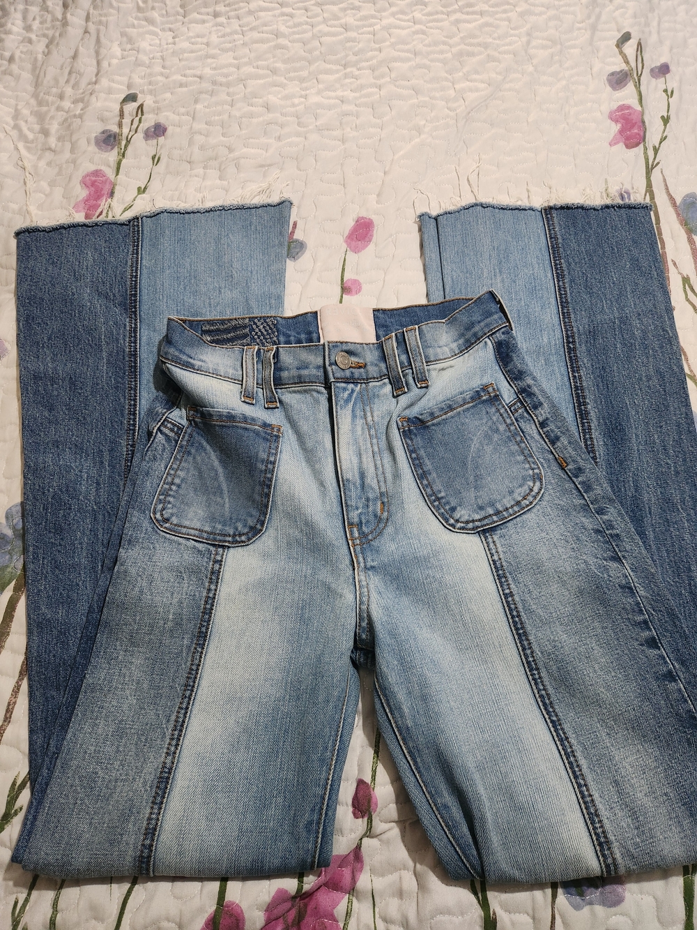 Revice Light Blue Two Tone Panel Jeans